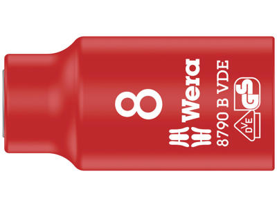 WERA ZYKLOP-TOPPE 8790 B VDE, ISOLERET, MED 3/8"-TILSLUTNING, 8 X 46 MM