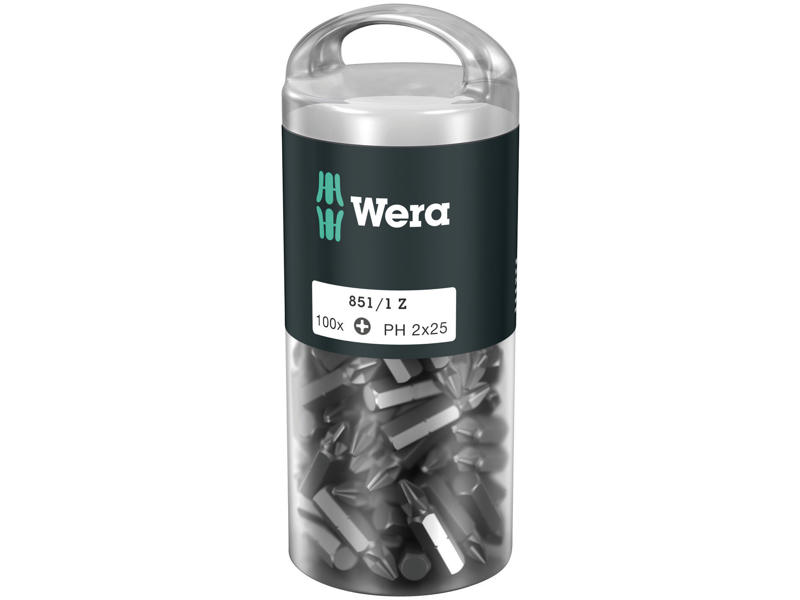 WERA 851/1 Z DIY 100 BITS 851/1 Z DIY 100 SiS, PH 2 X 25 MM, 100 DELE