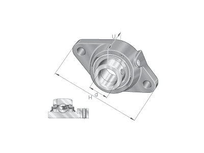 INA RCJTZ35-XL HOUSING AND BEARING - 2 BOLTS