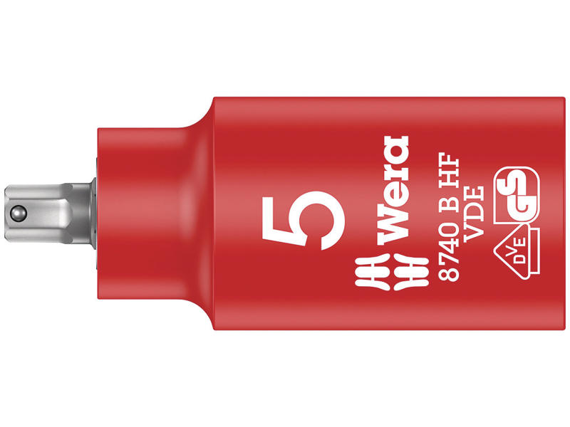 WERA ZYKLOP BIT-TOP 8740 B VDE HF, ISOLERET, MED 3/8"-TILSLUTNING MED HOLDEFUNKTION, 5 X 55 MM
