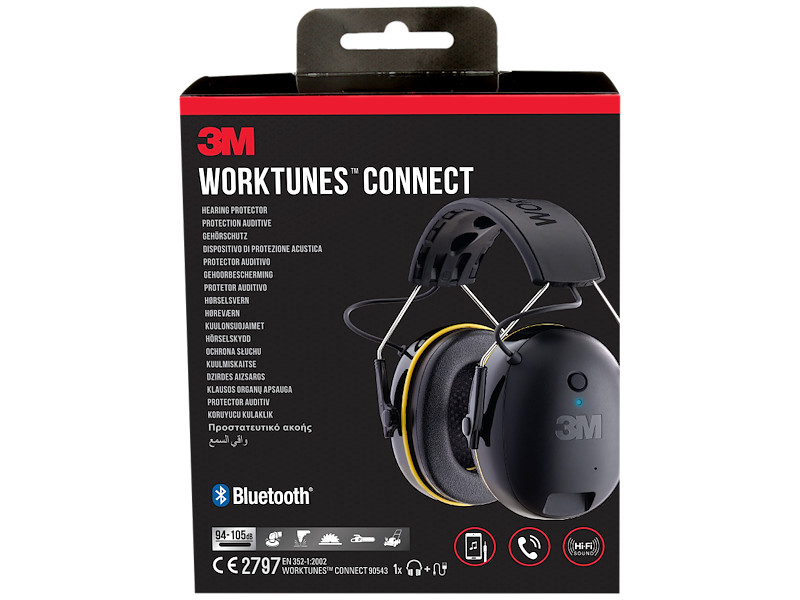 3M WORKTUNES CONNECT HØREVÆRN M/BLUETOOTH, 90543EC1