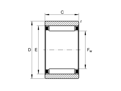 INA RNAO50X65X20 NÅLELEJE U/INDERRING 50X65X20