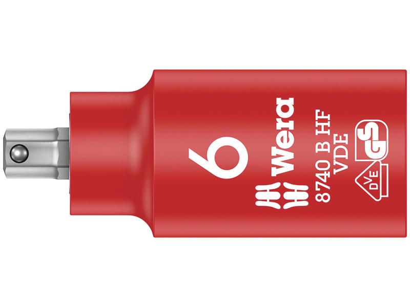 WERA ZYKLOP BIT-TOP 8740 B VDE HF, ISOLERET, MED 3/8"-TILSLUTNING MED HOLDEFUNKTION, 6 X 55 MM
