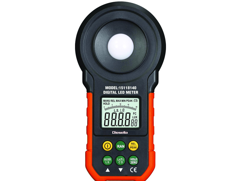 DIESELLA DIGITAL LUXMETER FOR MÅLING AF ALM. LYS- OG LED 