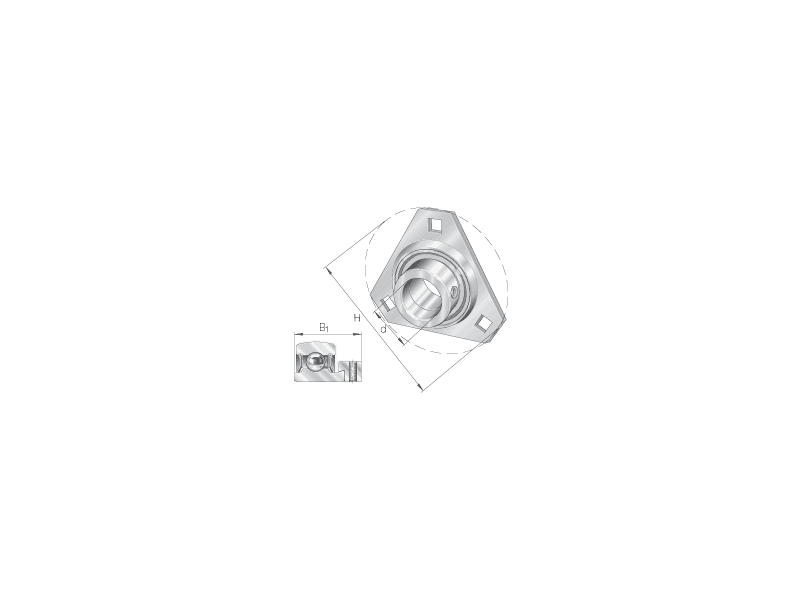 INA RATR25-XL TRIANGULAR HOUSING - 3 BOLTS