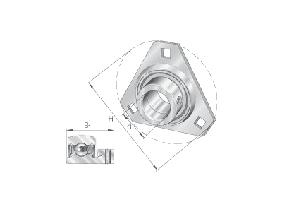 INA RATR20-XL TRIANGULAR HOUSING - 3 BOLTS