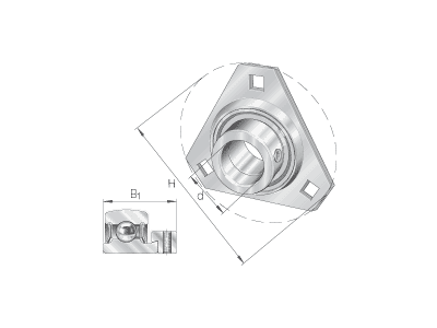 INA RATR25-XL TREKANTET FLANGEMETAL+LEJE RAE 25 NPPB + 0352 MSTR