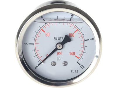 MANOMETER 0 - 160 BAR 100MM BAGUDVENDT 1/2" RG M/GLYCERIN
