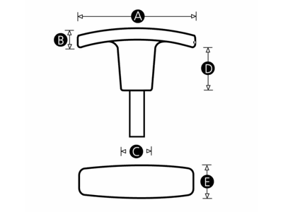 RENCOL 5384V MALE THERMOPLASTIC T-HANDLE
