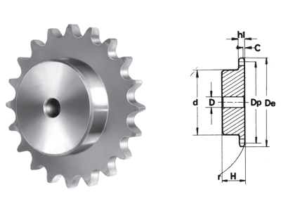 SIMPLEX SPROCKET FOR 15.875X9.65 TEETH=8