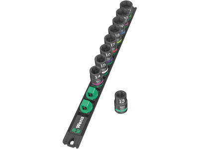 WERA TOP-MAGNETLISTE C IMPAKTOR 1 TOPNØGLEINDSATS-SÆT Socket Rail