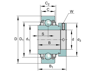 INA E20-XL-KRR RADIAL INSERT BALL BEARING