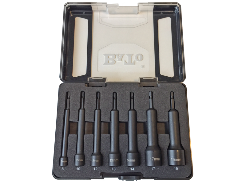 BATO 1822 BOLTBITSSÆT 8-19MM. 1/4" - 7 DELE - 110MM/LANG 75MM. HULDYBE