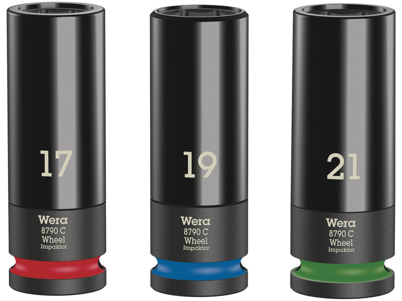 WERA TOPNØGLEINDSATS-SÆT Wheel Impaktor C Set 1, 1/2"-TILSLUTNING, 3 DELE