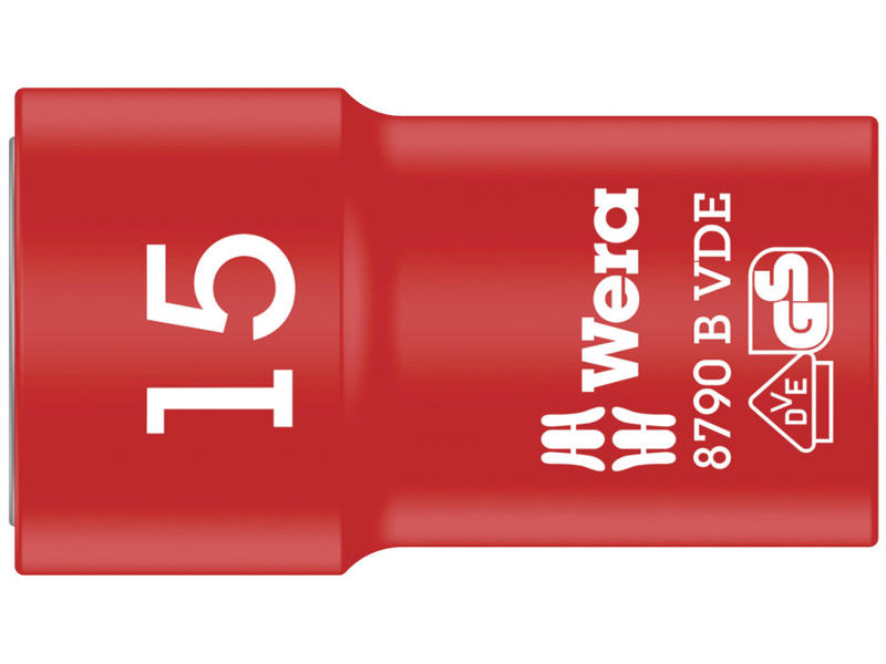 WERA ZYKLOP-TOPPE 8790 B VDE, ISOLERET, MED 3/8"-TILSLUTNING, 15 X 46 MM