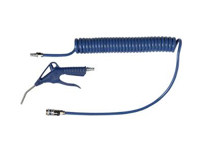 SPIRALSLANGE PUR Ø5/8MM 5.0MTR BLÅ INCL. PISTOL