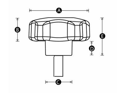 RENCOL 14294V MALE THREADED LOBE KNOB