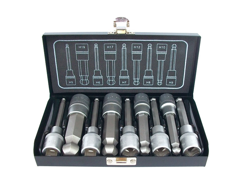 BATO 1166 UNBRAKOTOPSÆT LANG M/KUGLE 1/2" 9 DELE - 5 - 19MM - 100MM LANG