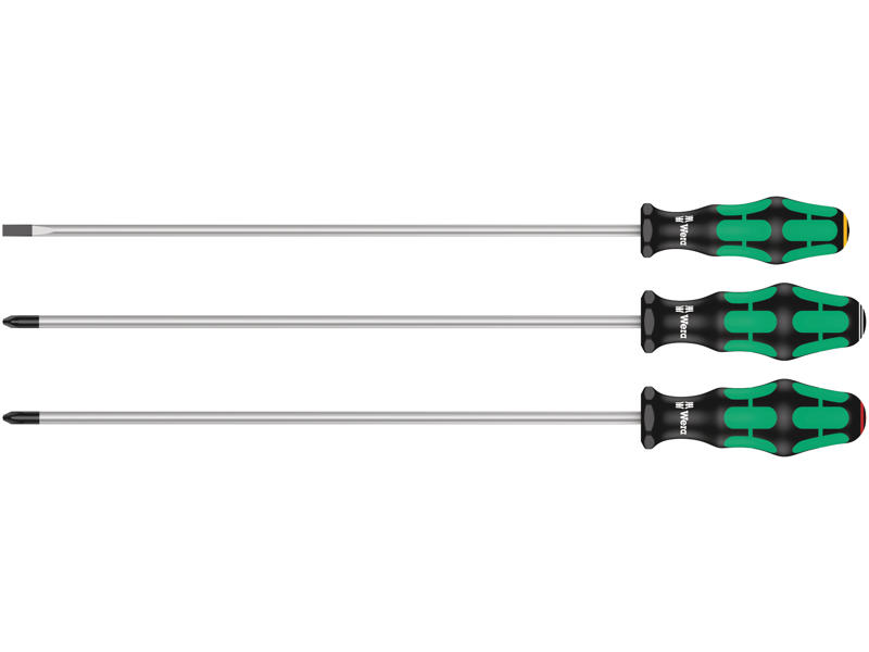 WERA SKRUETRÆKKERSÆT KRAFTFORM PLUS MED 300 MM LANGE KLINGER 335/350/355/3, 3 DELE