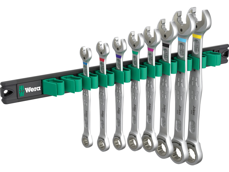 WERA MAGNETLISTE 6000 JOKER IMPERIAL 1 GAFFEL-RINGSKRALDENØGLE-SÆT 9632, TOMMEMÅL, 8 DELE