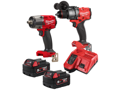MILWAUKEE POWERPACK M18 FPP2F3-502X M18FPD3+M18FMTIW2F12+2X BATT 5,0AH+LADER