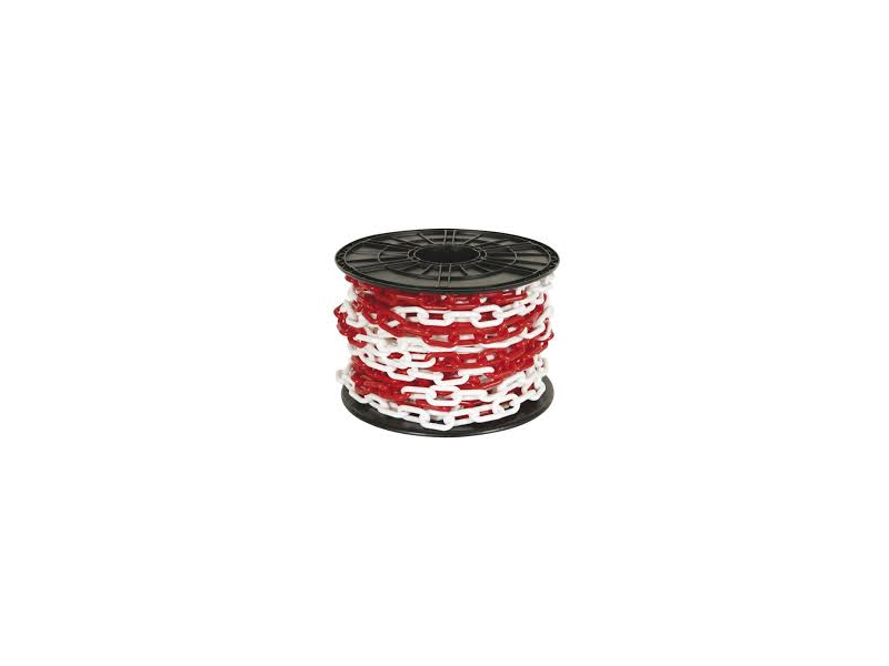 RØD/HVID PLASTKÆDE 8 MM GODS