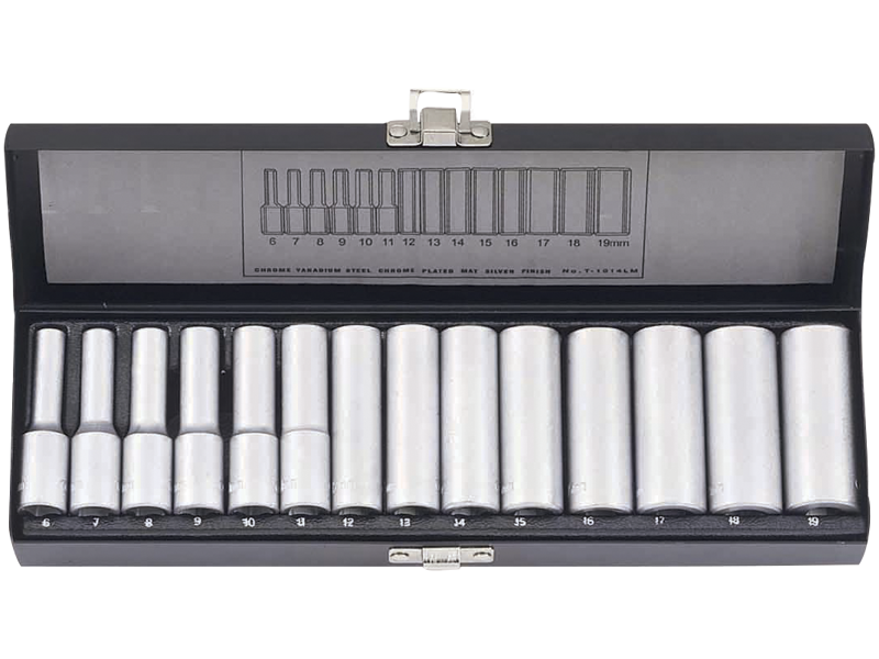 BATO 1206 EASYDRIVE TOPSÆT LANG  3/8" 14 DELE -   6-19MM 6KT.