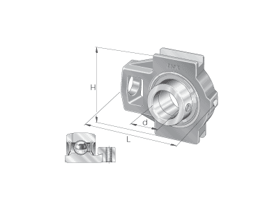 INA PTUE20-XL HOUSING AND BEARING