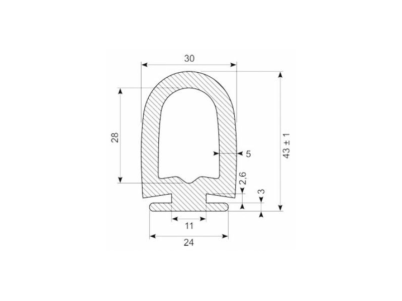 GUMMIPROFIL SORT EPDM NR 30.325X