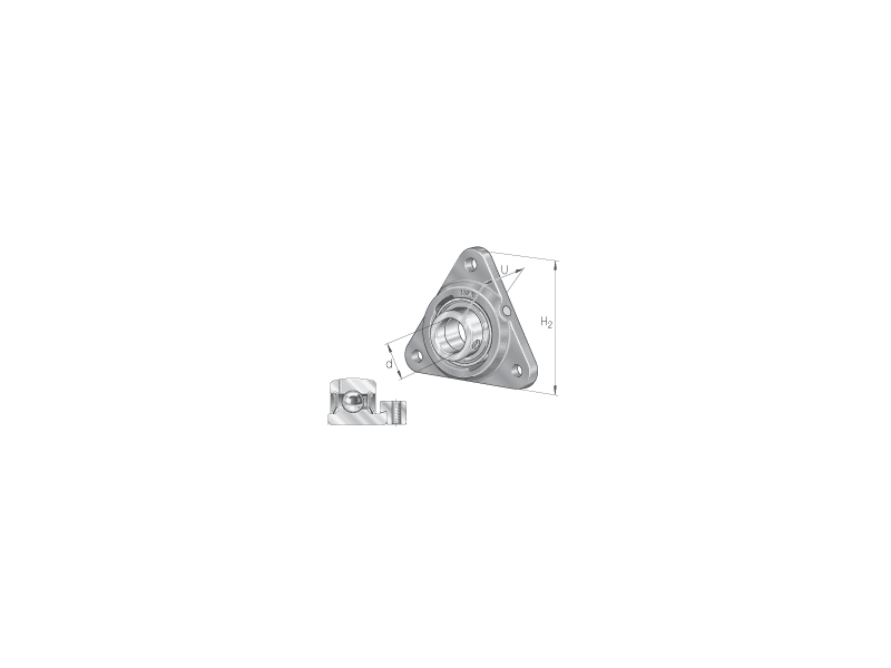 INA PCFTR17-XL TRIANGULAR HOUSING - 3 BOLTS