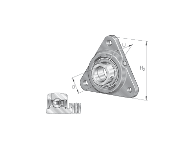 INA PCFTR40-XL TRIANGULAR HOUSING - 3 BOLTS