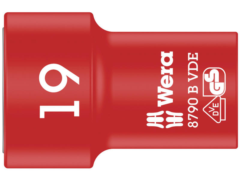WERA ZYKLOP-TOPPE 8790 B VDE, ISOLERET, MED 3/8"-TILSLUTNING, 19 X 46 MM