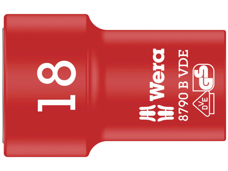 WERA ZYKLOP-TOPPE 8790 B VDE, ISOLERET, MED 3/8"-TILSLUTNING, 18 X 46 MM