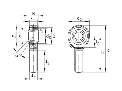INA GAKL10-PB-A ROD END
