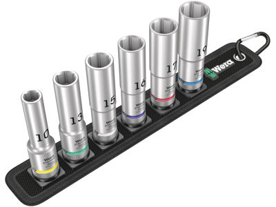WERA TOPNØGLEINDSATS-SÆT Belt C Deep 1, 1/2"-TILSLUTNING, 6 DELE