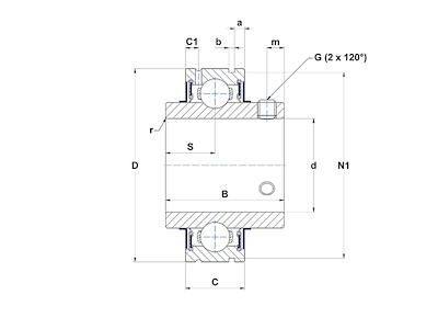 SNR CUC208-24 INSERT BEARING 38,1X80X49,21
