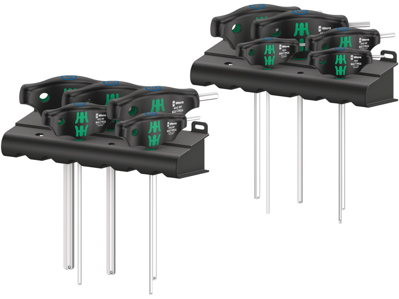WERA SKRUETRÆKKERSÆT TVÆRGREBS-SKRUETRÆKKERE HEX-PLUS MED HOLDEFUNKTION 454/10, TOMMEMÅL, 10 DELE