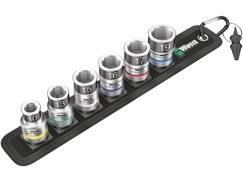 WERA ZYKLOP TOPNØGLEINDSATS-SÆT Belt C 1, MED HOLDEFUNKTION, 1/2"-TILSLUTNING, 7 DELE