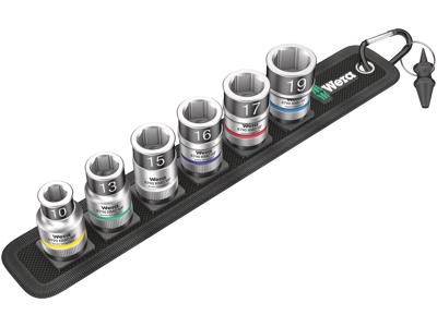 WERA ZYKLOP TOPNØGLEINDSATS-SÆT Belt C 1, MED HOLDEFUNKTION, 1/2"-TILSLUTNING, 7 DELE