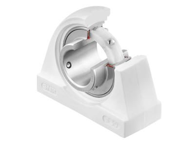 SNR SUCTBL204FG1 FØDEVAREGODKENDT STÅLEJE 2-HULS 20 MM