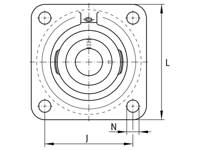 INA RCJY45-XL HOUSING AND BEARING - 2 BOLTS