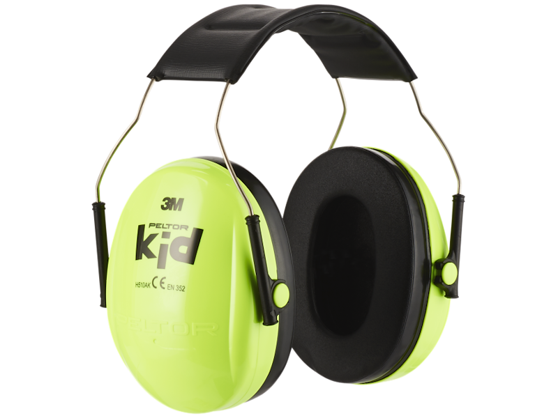 3M PELTOR KID HØREVÆRN T/BØRN, NEONGRØN M/HOVEDBØJLE
