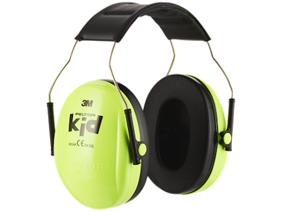 3M PELTOR KID HØREVÆRN T/BØRN, NEONGRØN M/HOVEDBØJLE