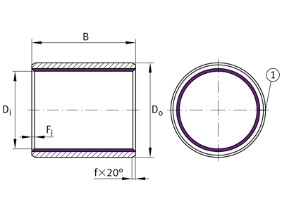 INA EGB0305-E40-Y  GLIDELEJE STÅLRYG 3X4,5X5 SMØREFRI