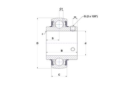 SNR UC209-26G2 INDBYGNINGSLEJE 1 5/8" X 85 X 49,2 X 22