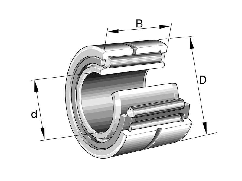 INA NKI9/16-XL NÅLELEJE M/INDERRING 9X19X16
