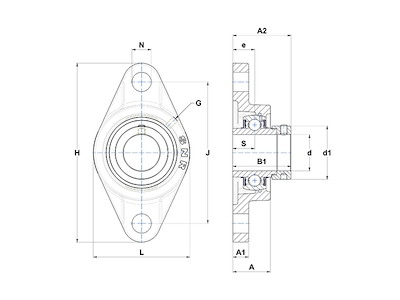 NTN M-UELFL208D1 FLANGED HOUSING UNIT