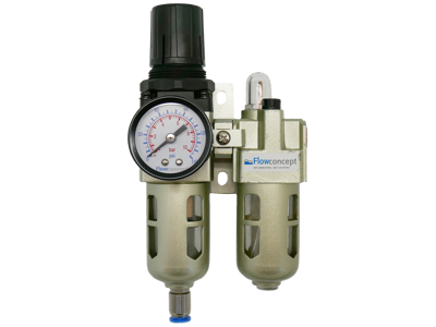 FILTERREGULATOR MED SMØREAPP INCL. MANOMETER 0-10BAR 1/4" TILSLUTN.