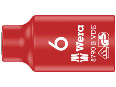 WERA ZYKLOP-TOPPE 8790 B VDE, ISOLERET, MED 3/8"-TILSLUTNING, 6 X 46 MM