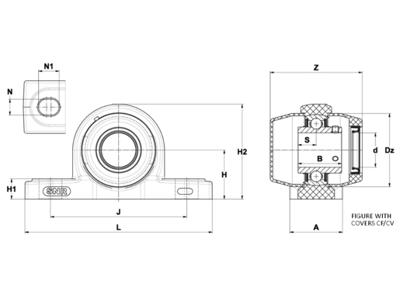 SNR SUCPPL204FG1 FØDEVAREGODKENDT STÅLEJE 2-HULS 20 MM